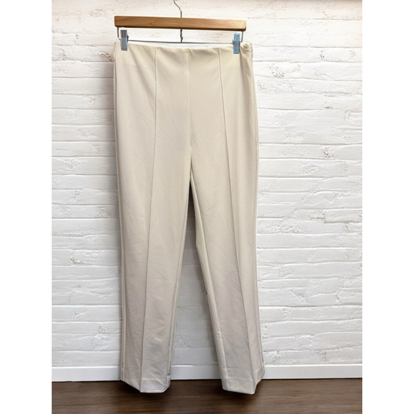 KOBI HALPERIN Briley Twill Cropped Pintuck Stretch Pants Ivory Size Medium NWT - Picture 1 of 9